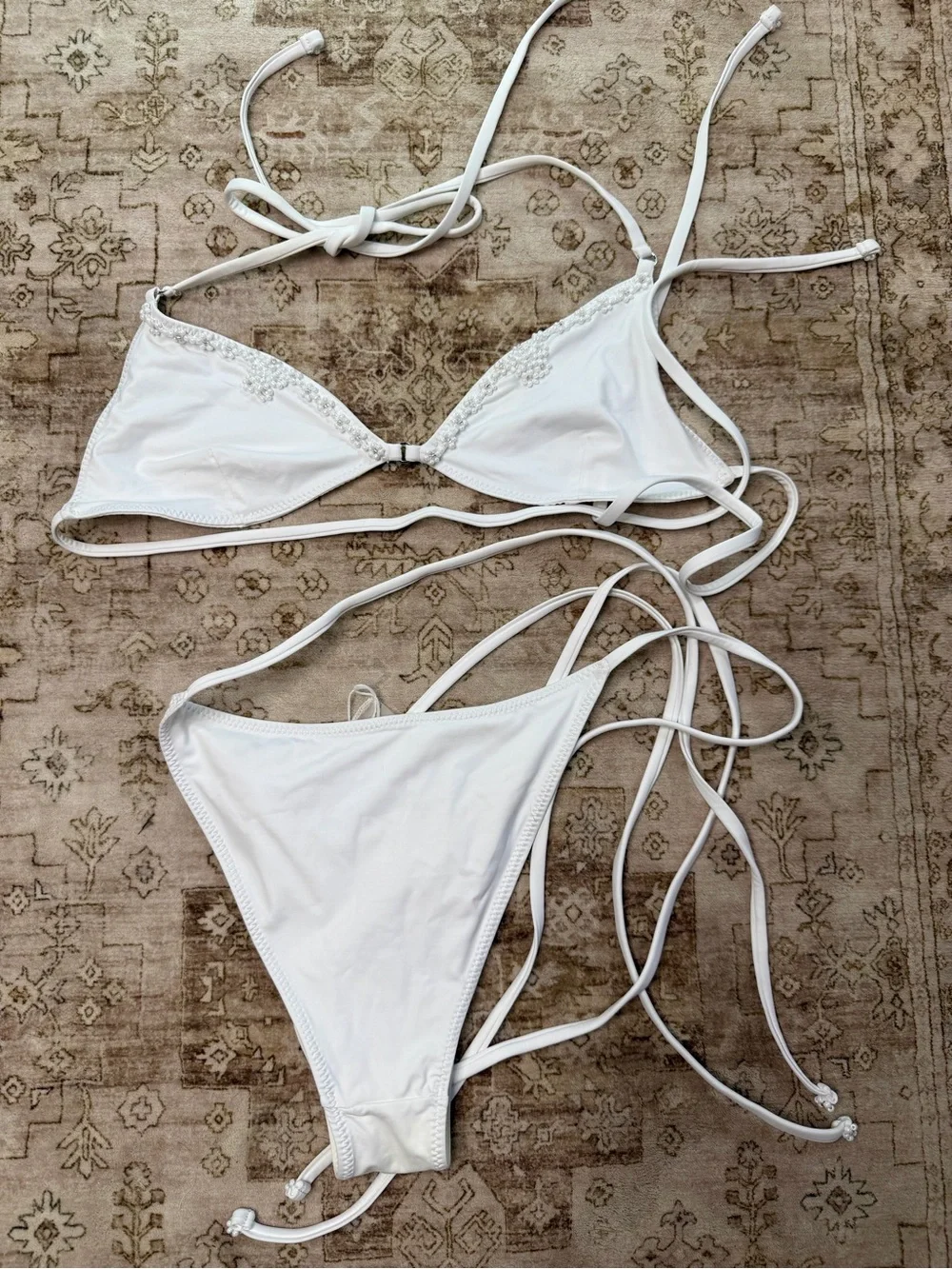 Frankies Bikinis Amore beaded bikini set